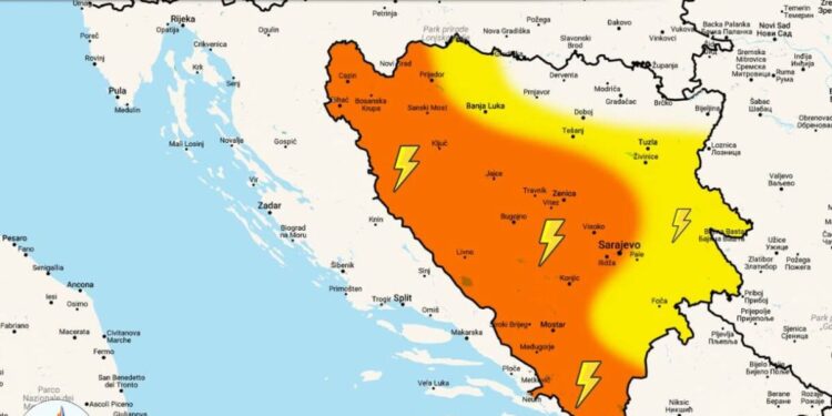 Danas nestabilno vrijeme širom zemlje uz lokalnu kišu sa grmljavinom