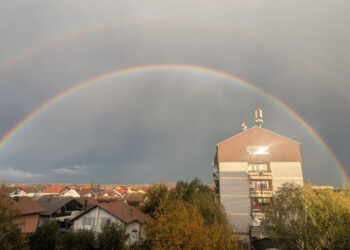 Poslije vjetra i kiše, nad Gradiškom se pojavila duga