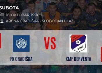 FK Gradiška – KMF Derventa, prenos na RTVG od 19.30