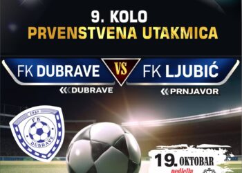 Prvenstvena utakmica između FK Dubrave i FK Ljubić u nedjelju