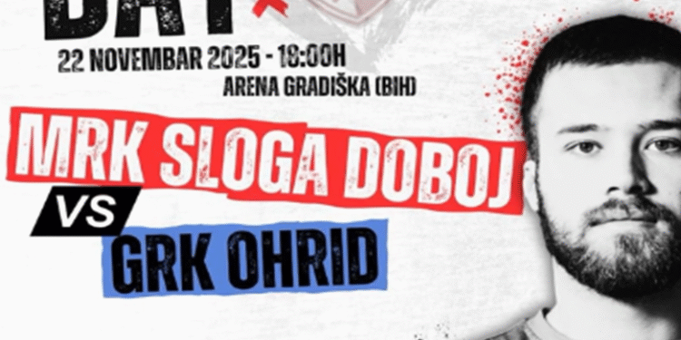 MRK Sloga Doboj – GRK Ohrid, direktan prenosu od 18 časova u programu Radio-televizije Gradiška