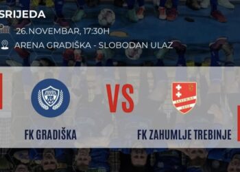 FK Gradiška – FK Zahumlje, prenos na Jutjub kanalu RTVG od 17.30