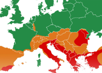 Na društvenim mrežama dijeli se nova mapa Evrope koja prikazuje procjenu rizika od zemljotresa.