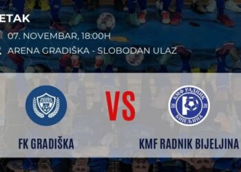 FK Gradiška – KMF Radnik Bijeljina, prenos na RTVG od 18.00