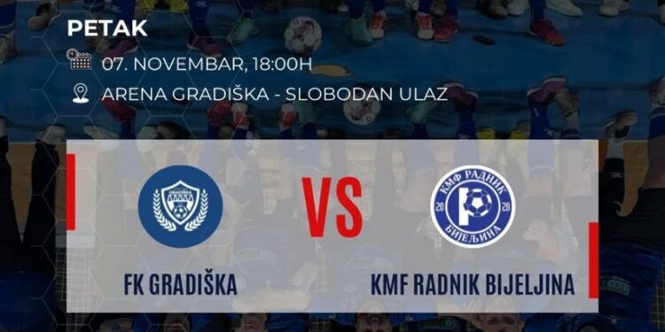FK Gradiška – KMF Radnik Bijeljina, prenos na RTVG od 18.00