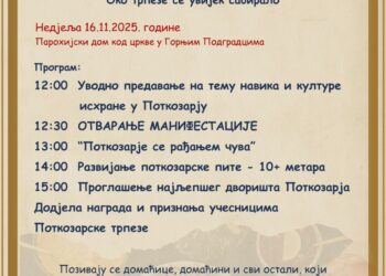  „Potkozarska trpeza“ u Gornjim Podgradcima 16. novembra