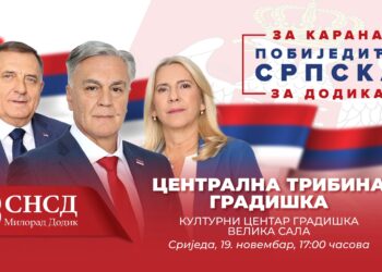 Centralna tribina SNSD-a u Gradišci u srijedu 19. novembra
