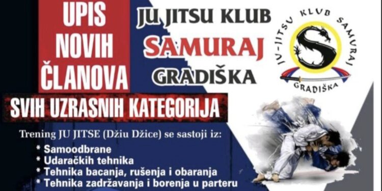 Džiju-džicu klub Samuraj vrši upis novih članova