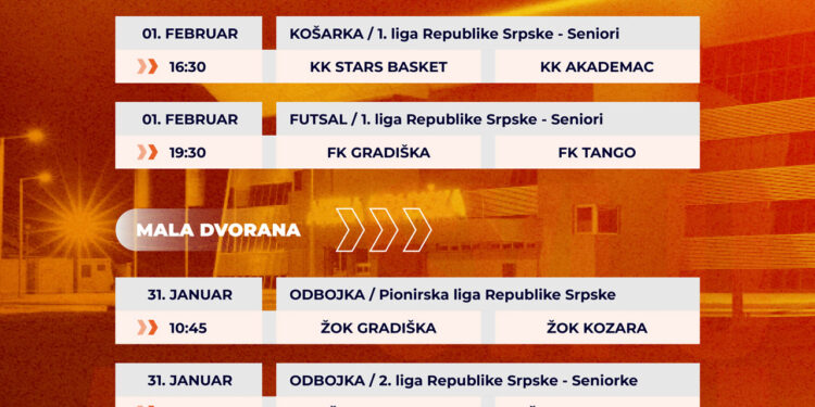 Sedam utakmica na programu u gradiškoj Areni (FOTO)