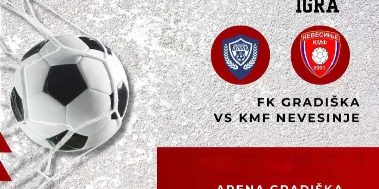 FK Gradiška – KMF Nevesinje, prenos na Jutjub kanalu RTVG od 18.00