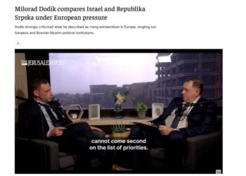 Dodik za “Jerusalim post”: “Republika Srpska je Izrael Balkana”