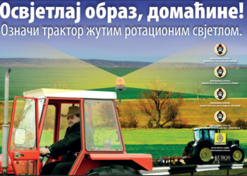 Predavanje za ratare povodom početka kampanje „Osvjetlaj obraz domaćine! Označi  traktor žutim rotacionim svjetlom”