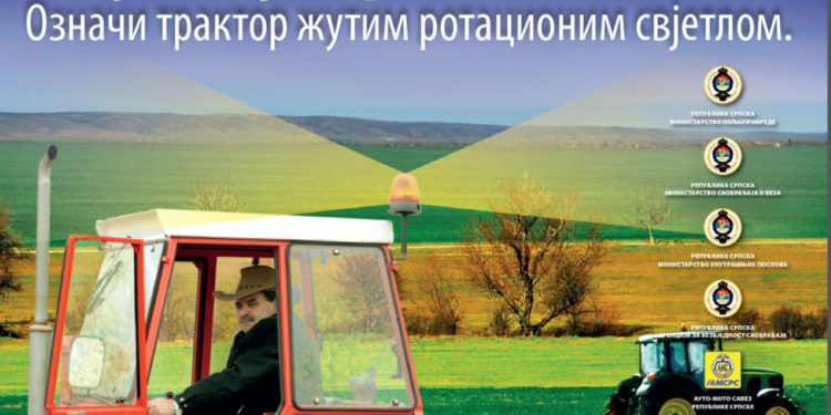 Predavanje za ratare povodom početka kampanje „Osvjetlaj obraz domaćine! Označi  traktor žutim rotacionim svjetlom”