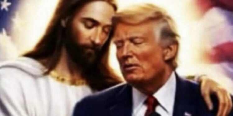 Trump objavio sliku na kojoj ga grli Isus