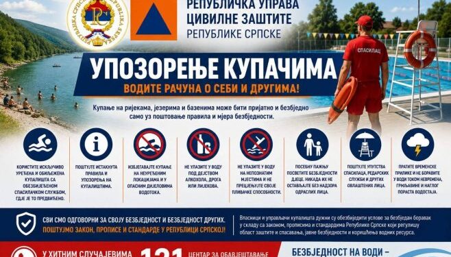 Civilna zaštita apeluje: Oprez na kupalištima tokom ljetne sezone